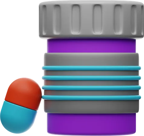 Medizin Pillendose  3D Illustration