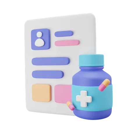 Medizin Rezept  3D Icon
