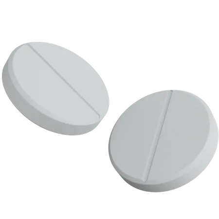 3 D Rendering Zwei Schwimmende Pille Medizin Isoliert 3D Icon