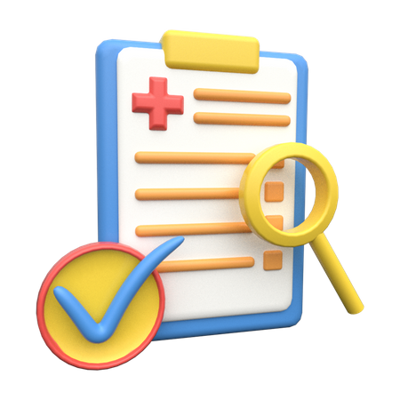 Medizinische Checkliste  3D Icon