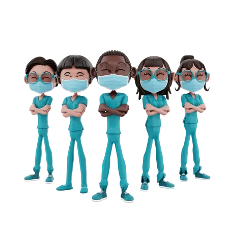 Medizinisches Pflegepersonal  3D Illustration
