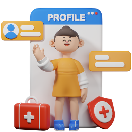 Medizinisches Patientenprofil  3D Icon