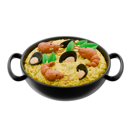 Paella mit Meeresfrüchten  3D Icon