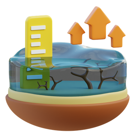 Meeresspiegel steigt  3D Icon