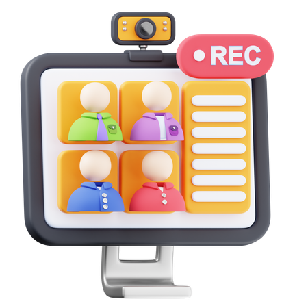Meeting Recording  3D Icon