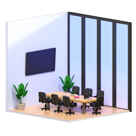 3 D Rendering Of The Isometric Meeting Room Design Object On A Transparent Background 3D Icon
