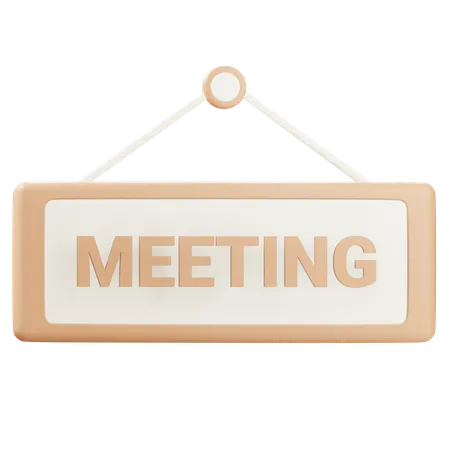 3 D Meeting Sign With Alpha Background 3D Icon