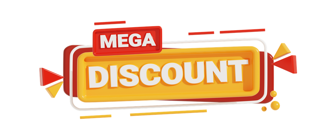 Mega Discount  3D Icon