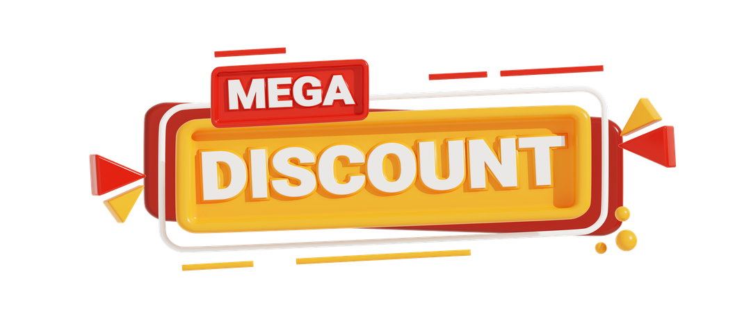 Mega Discount  3D Icon