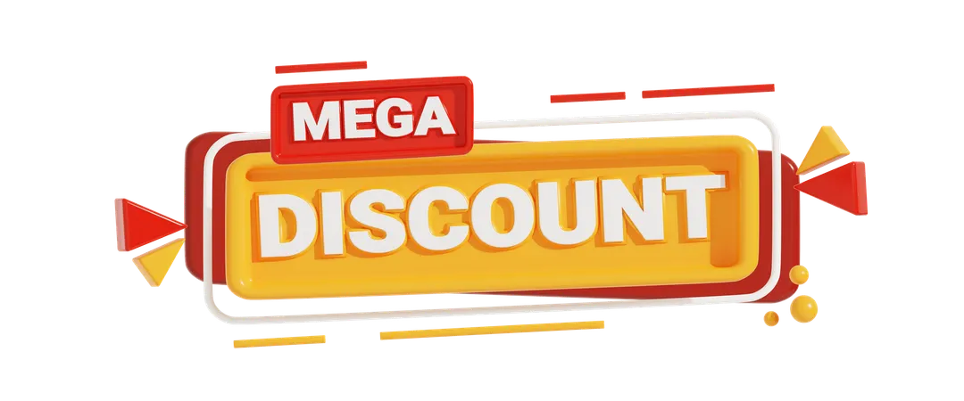 Mega Discount  3D Icon