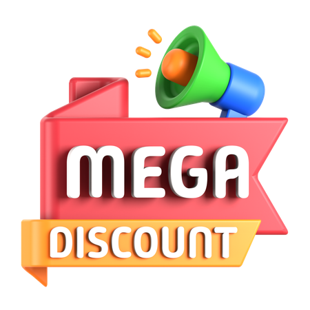 Mega Discount Banner  3D Icon