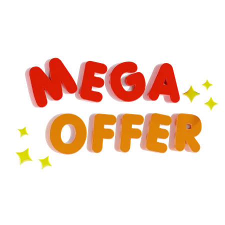 Mega Offer Shopping Text 3 D Icon 3D Icon