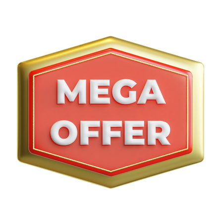 Mega Offer Badge  3D Icon