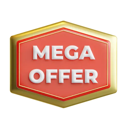 Mega Offer Badge  3D Icon