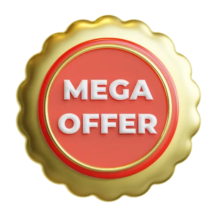 Mega Offer Badge  3D Icon