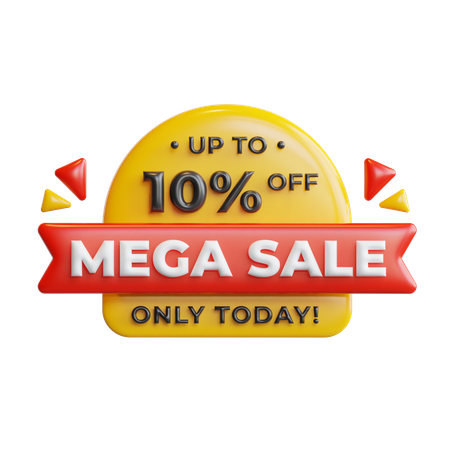 Mega Sale 10 Percentage  3D Icon