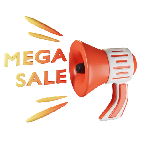 Mega Sale Isolated On Transparant Background 3 D Illustration High Resolution 3D Icon