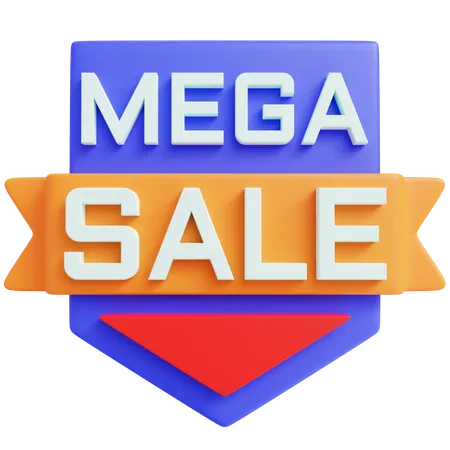 3 D Mega Sale With Isolated Background 3D Icon