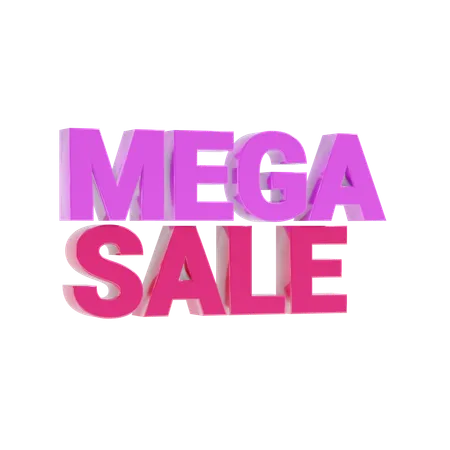 Mega Sale Shopping Text 3 D Icon 3D Icon