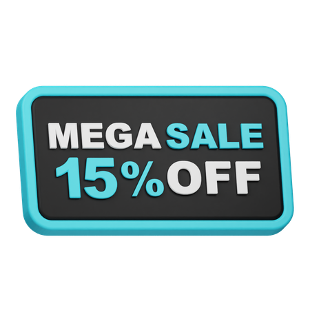 Mega Sale 15 Off  3D Icon