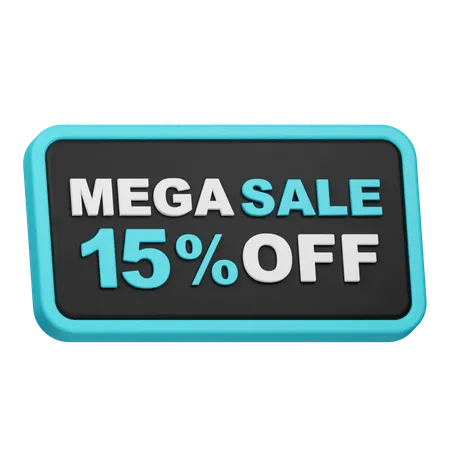 Mega Sale 15 Off  3D Icon