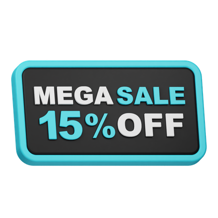 Mega-Sale 15 % Rabatt  3D Icon