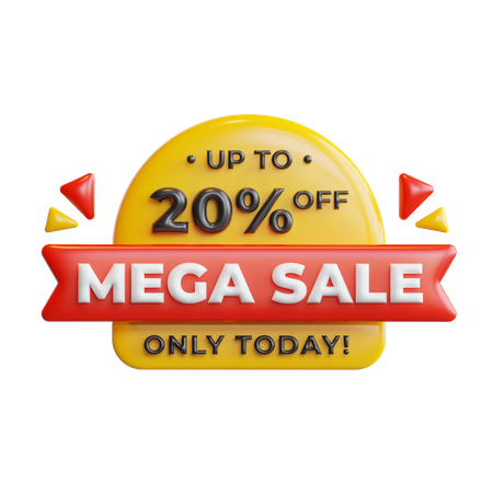 Mega Sale 20 Percentage  3D Icon
