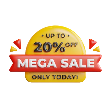 Mega Sale 20 Percentage  3D Icon