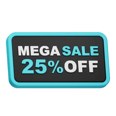 Mega Sale 25 Off  3D Icon