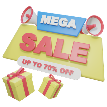 Mega Sale  3D Illustration