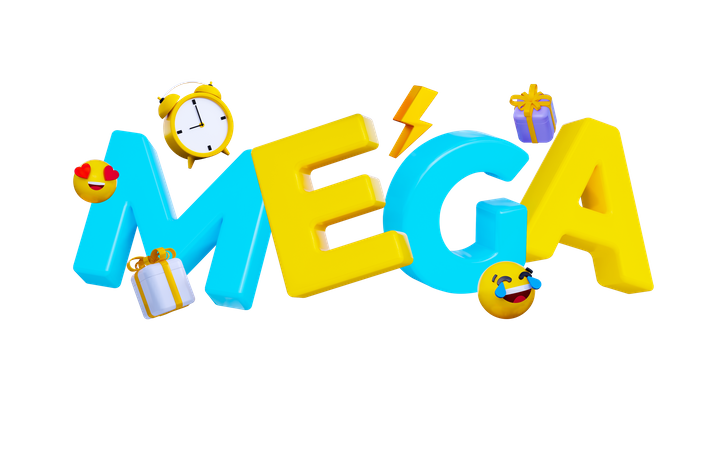 Mega Sale  3D Illustration