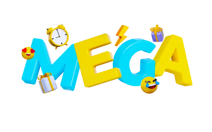 Mega Sale  3D Illustration