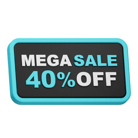 Mega Sale 40 Off  3D Icon