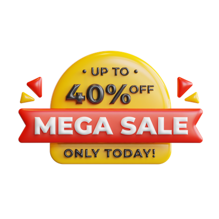 Mega Sale 40 Percentage  3D Icon