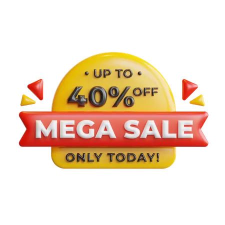 Mega Sale 40 Percentage  3D Icon