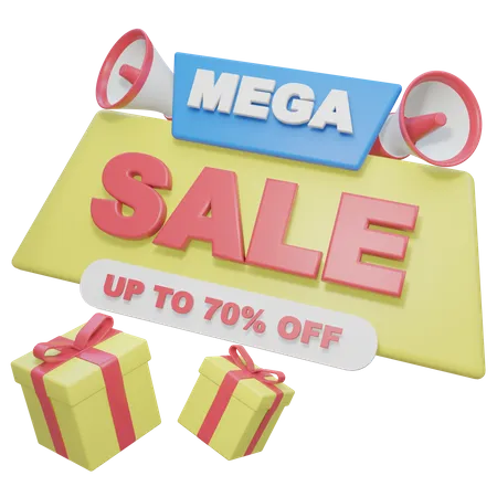 Mega-Sale  3D Illustration