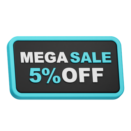 Mega Sale 5 Off  3D Icon