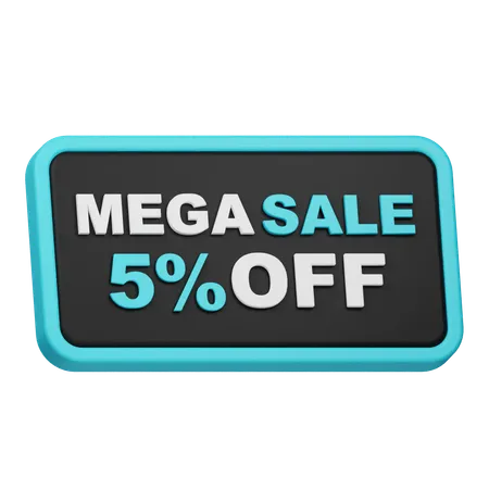 Mega Sale 5 Off  3D Icon