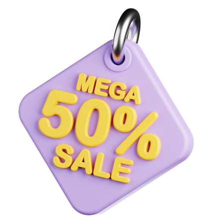 Mega Sale 50 Percent Tags  3D Icon