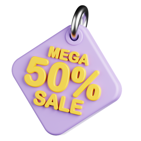 Mega Sale 50 Percent Tags  3D Icon