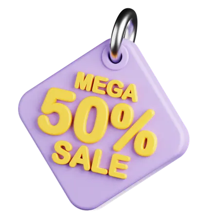 Mega Sale 50 Percent Tags  3D Icon