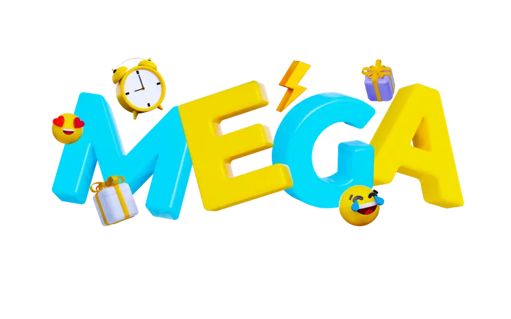 Mega-Sale  3D Illustration