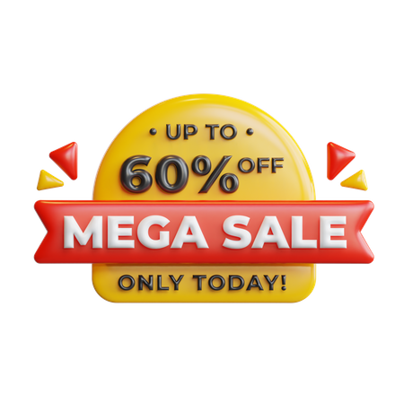 Mega Sale 60 Percentage  3D Icon