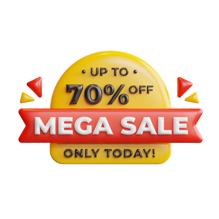 Mega Sale 70 Percentage  3D Icon