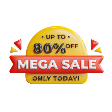 Mega Sale 80 Percentage  3D Icon