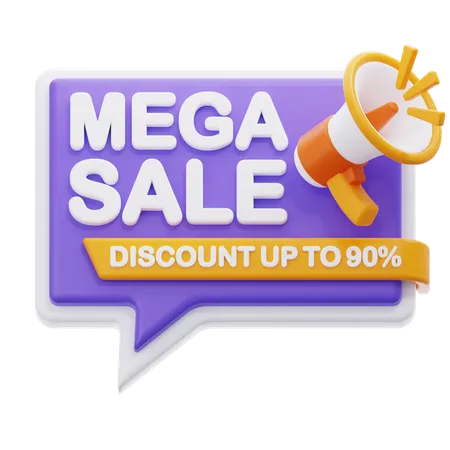Mega Sale Announcement  3D Icon