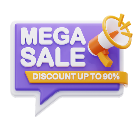 Mega Sale Announcement  3D Icon