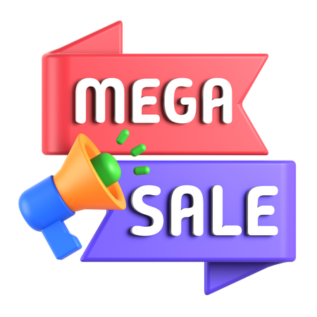Mega Sale Banner  3D Icon