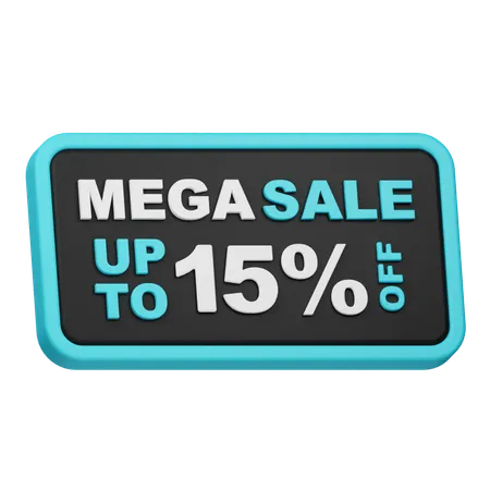 Mega Sale bis zu 15% Rabatt  3D Icon