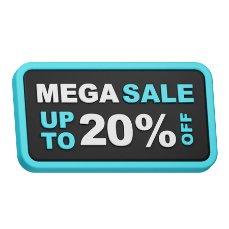 Mega Sale bis zu 20% Rabatt  3D Icon